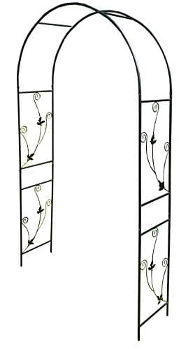 Image of Selections Metal Weatherbury Leaf Scroll Arch Garden Arch