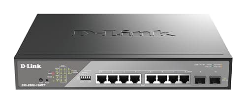 Image of D-Link DSS-200G-10MPP/B 10-Port Gigabit PoE++ Smart Surveillance Switch 8x 1000BASE-T PoE++ and 2x SFP, 802.3af/at/bt, 242W PoE budget, Extend to 250m, VLAN, QoS, ERPS, ONVIF