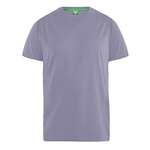 Image of Duke Mens Signature 2 King Size Cotton V Neck T-Shirt (2XL) (Pale Grape)