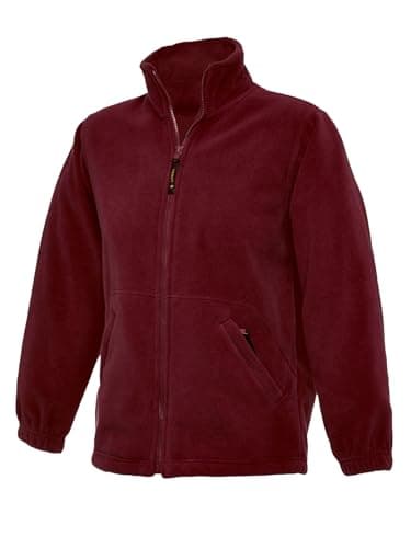 Image of COOZO Unisex Childrens Classic Full Zip Fleece Jacket - Maroon - 7-8 Years