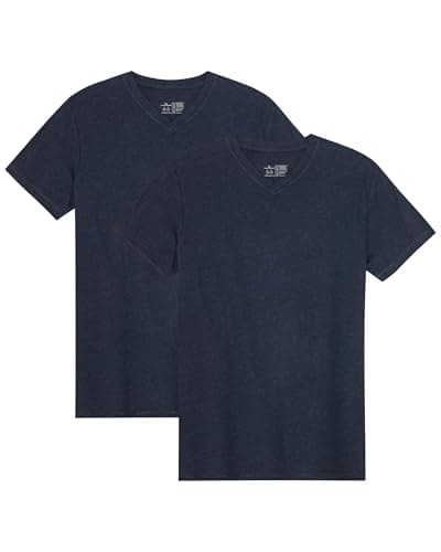 Image of DANISH ENDURANCE Men's T-Shirts, Organic Cotton T-Shirts for Men, Multipack, Crew Neck or V-Neck, Short Sleeve, Premium Soft Blend, 2-Pack Dark Navy XXL