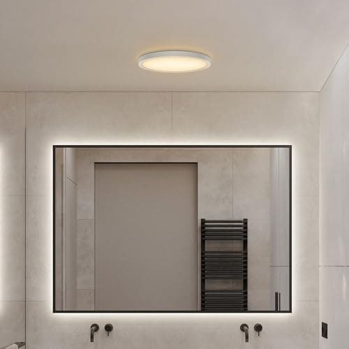 Image of VIPMOON 9W LED Ceiling Light, Modern Round Bathroom Light, Mini Size Ultra-Thin Ceiling Lights, Warm White 3000K, Flush Mount Ceiling Light for Hallway Bedroom, Porch, Balcony, Kitchen