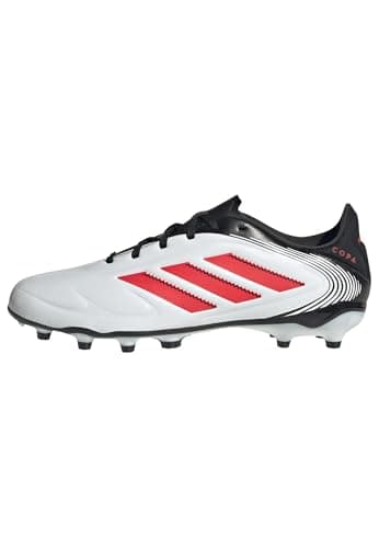 Image of Adidas Unisex Copa Pure III League Turf Football Boots, White Lucid Red Black, 9 UK