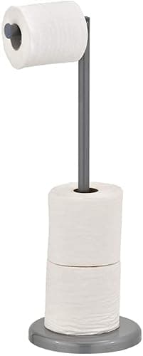 Image of Freestanding Toilet Roll Holder - Stylish & Practical Design by Pristine® (Grey)