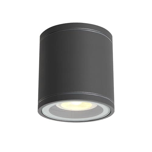 Image of DAWALIGHT Surface Mounted Downlight GU10 5W LED Ceiling Spotlight IP44 Waterproof Outdoor Spot Lights Downlighters for Bathroom Kitchen Garden Living Room Corridor Restaurant, Aluminum, Dark Grey