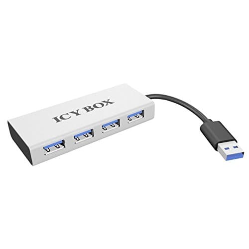 Image of Icybox IB-AC6104 Aluminuium 4 Port USB 3.0 Hub with Integrated Cable