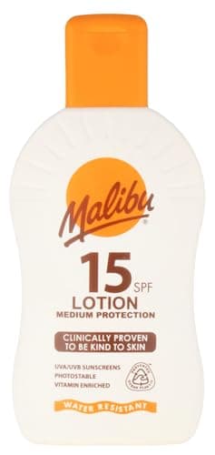 Image of Malibu Sun SPF 15 Sun Lotion, Moisturising Sunscreen for Body, Lightweight Hydrating Sun Cream, Water Resistant, Vitamin Enriched, 200ml