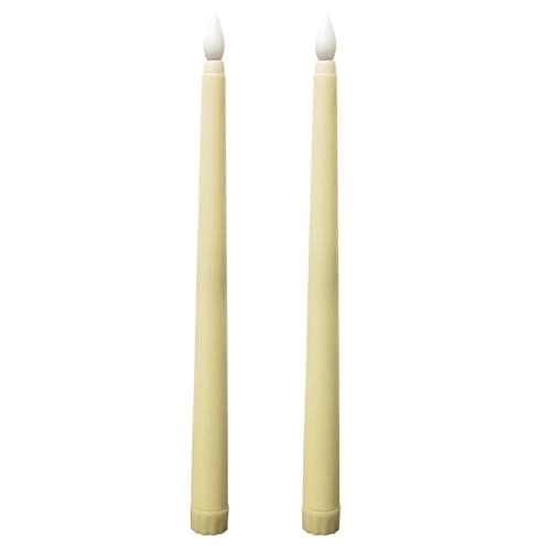 Image of KARELLS LED Candle Sticks, Flameless Taper Candles, Battery Operated, Dusk to Dawn Outdoor Lighting, Reusable for Christmas Home Easter Wedding Decoration, 2PCS Beige [Energy Class A]