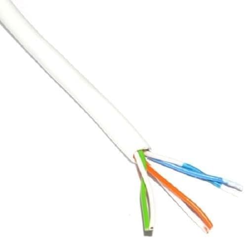 Image of Merriway BH01510 3-Pair 6-Core Round Telephone Cables, CCA White, 10 Metres (33 feet)