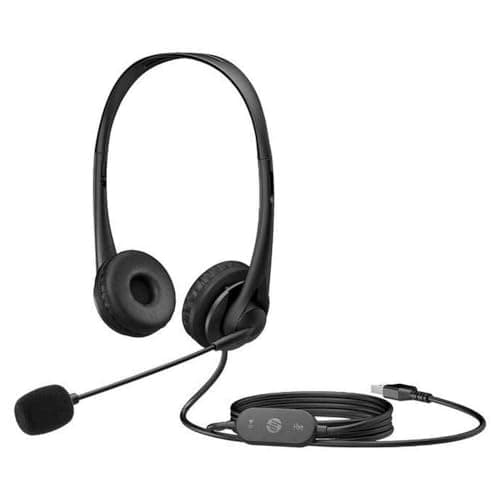 Image of HP Headphones with Microphone Wired USB Headset Black