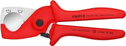 Image of KNIPEX Plasticut Cutter for Flexible Hoses and Plastic Conduit Pipes Glass Fibre Reinforced Plastic Handles 185 mm, 90 20 185