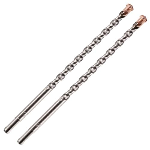 Image of Pack Of 2-10mm x 260mm Long SDS Plus High Performance Hammer Drill Bits, Professional Tungsten Carbide Cross Tipped Masonry Drill Bit For Brick, Concrete, Stone, Granite. 10mm SDS Drill Bit