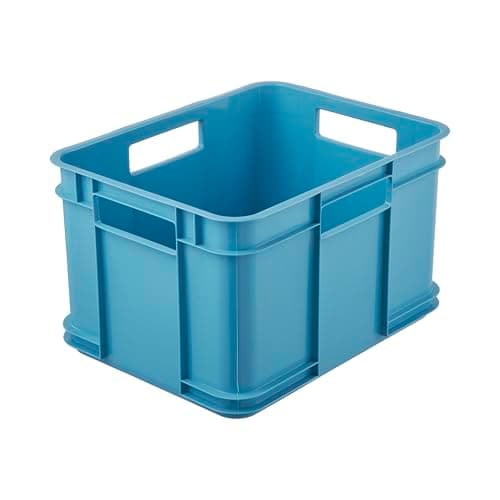 Image of keeeper Transport Box With Carrying Handles, Euro-Box M, 16 L, 35 X 27 X 22 Cm, Bruno Eco Line, Blue (Eco Sky Blue)