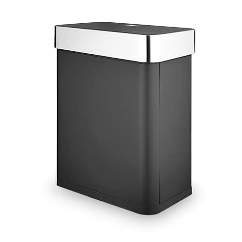 Image of Tower Compact Sensor Bin, Large 60L, Hands Free Opening, Automatic Close, Retaining Ring, Black