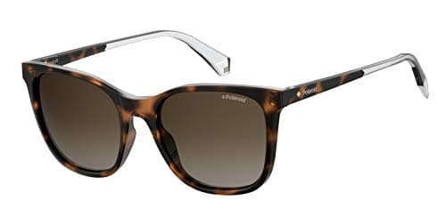 Image of Polaroid Women's Pld 4059/S 086 Sunglasses, Dark Havana/Bw Black Brown, 53 UK