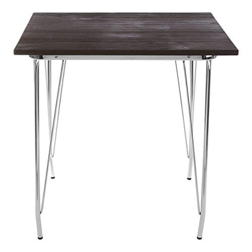Image of Premier Housewares Side Table, Coffee Tables for Dining & Living Room, Metal & Wood, w80 x d80 x h76cm - silver