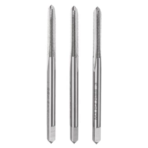 Image of sourcing map 3pcs Metric Hand Tap Set, M3 x 0.5 Taper/Plug/Bottom Thread Screw Taps, High Speed Steel Hand Threading Tapping Tool Kit