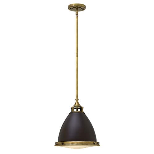 Image of 1 Bulb Ceiling Pendant Light Fitting - Buckeye Bronze/Restoration Bronze - LED E27 100W Bulb