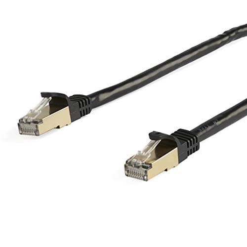 Image of StarTech 7m CAT6a Ethernet Cable - 10 Gigabit Shielded Snagless RJ45 100W PoE Patch Cord - 10GbE STP Network Cable with Strain Relief - Black - UL, TIA (6ASPAT7MBK)