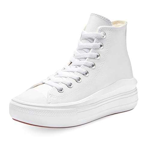 Image of CONVERSE A04295C Chuck Taylor All Star Move Platform FOUNDATIONAL Leather Women White/Black/White UK 6