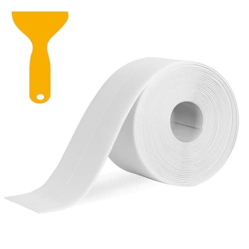 Image of Simple Waterproof Seal Tape for Bathroom Sealant Strip Self Adhesive for Kitchen Sinks, Bathtub, Worktop Edging - White, 3.8cm x 3.2m, 1 Roll