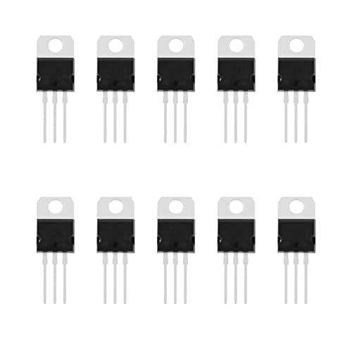 Image of eMagTech 10pcs LM317 LM317T 3-Terminal Adjustable Voltage Regulators 1.2-37V 1.5A TO-220 Package for Electronic DIY Project Applications