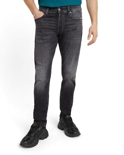 Image of G-STAR Men's 3301 Slim Jeans, Black (Faded Black Magnet D25742-A634-C239), 34W / 32L