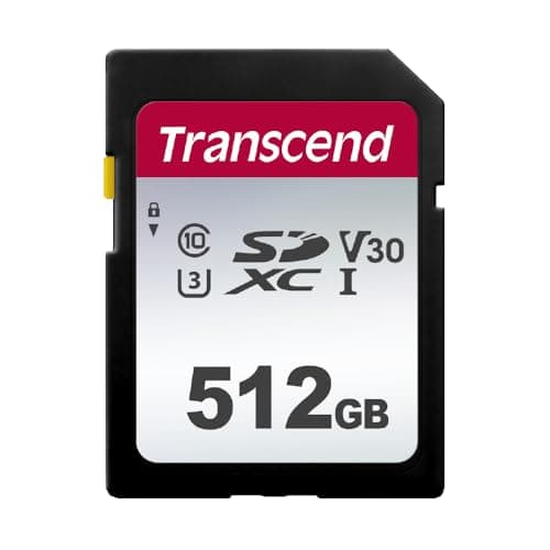 Image of Transcend SDC300S 512GB SDXC Class 10 U3 V30 Memory Card, Speed up to 100MB/s for Digital Cameras TS512GSDC300S