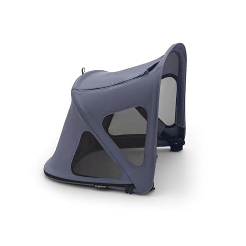 Image of Bugaboo Breezy Sun Canopy, Extendable for Extra Coverage and Optimal Sun Protection, Water Repellent, Compatible with Fox/Cameleon 3/Lynx Pushchairs, Seaside Blue