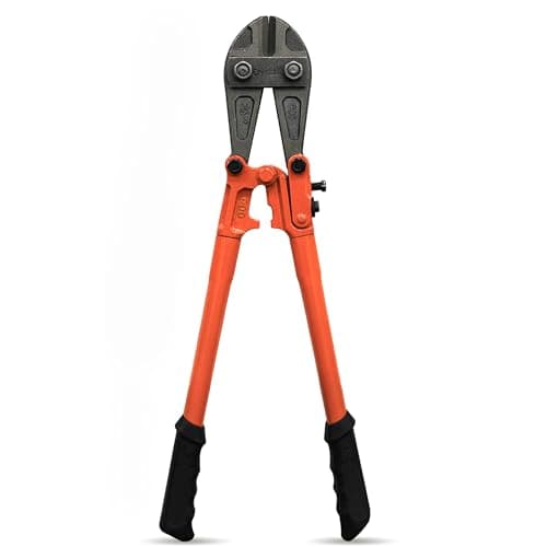 Image of Crystals 18/24/36 Inch Bolt Cutter, Chain Cutter for Chains, Padlocks, Wire Fencing, Chicken Wire - Padlock Cutter, Bolt Croppers with Comfortable Rubber Grip - Orange (36 Inch)