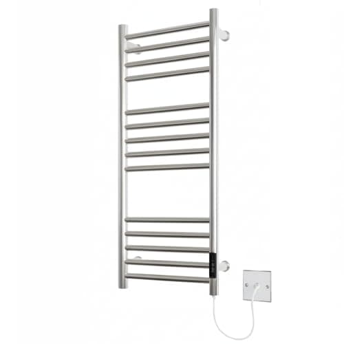 Image of Manissa Siena Stainless Steel Electric Heated Towel Rail 300mm W x 720mm H Mirror Polished Finish Towel Radiator