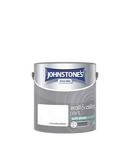 Image of Johnstone's - Wall & Ceiling Paint - Brilliant White - Soft Sheen Finish - Emulsion Paint - Fantastic Coverage - Easy to Apply - Dry in 1-2 Hours - 12m2 Coverage per Litre - 2.5L
