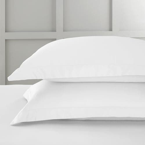 Image of 400 Thread Count Cotton Sateen Oxford Pillowcase Pair White