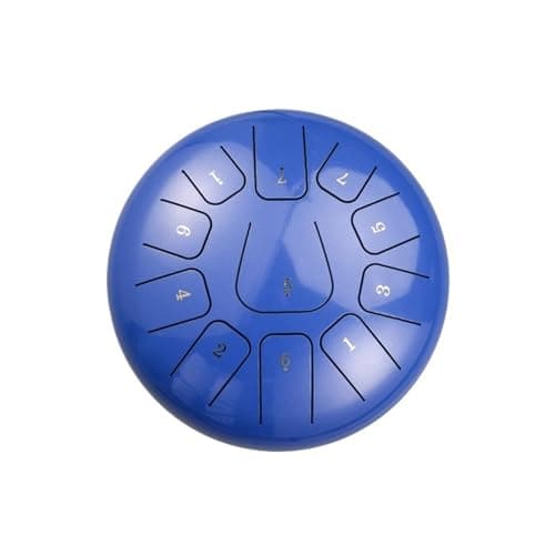 Image of 12-Inch Steel Tongue Drum 11 Notes C-Key Handpan Percussion Instrument with Music Book Bag & Mallets for Yoga Meditation Concert & Music Education - Blue