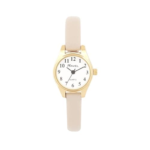 Image of Ravel - Women's Petite Cocktail Watch - Taupe/Gold Tone