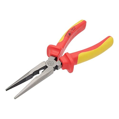 Image of MichaelPro 200MM Insulated Long Needle Nose Plier, 1000V VDE Certified, for Electric Vehicles, Jaws Hardness HRC58 to 62, Two-Toned Anti-Slip Handle Electrical Pliers | MP003067
