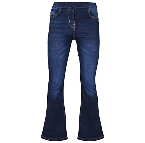 Image of A2Z 4 Kids Girls Denim Jeans Comfort Stretch Jeggings Bell Bottom - Jeans JN36 Dark Blue._5-6