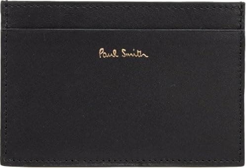 Image of Paul Smith Striped Leather Card Holder (Colour : Black - Size : One)