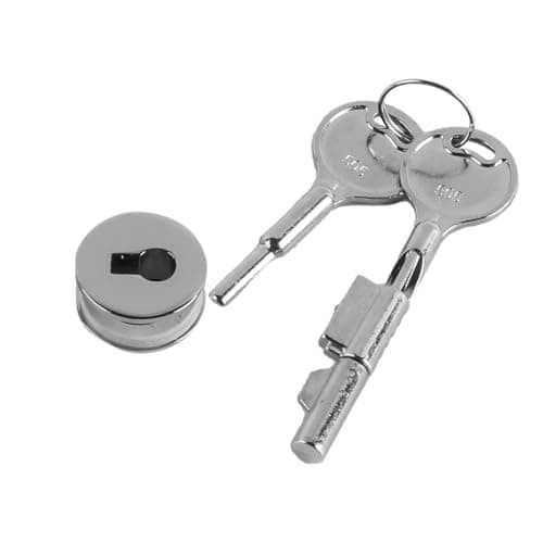 Image of Tiardey Glass Door Lock Sliding Door Lock Glass Lock Cabinet Lock for Jewelry Display Cases Windows Sliding Doors Round Lock with 2 Keys for Cabinets and Display Cabinets