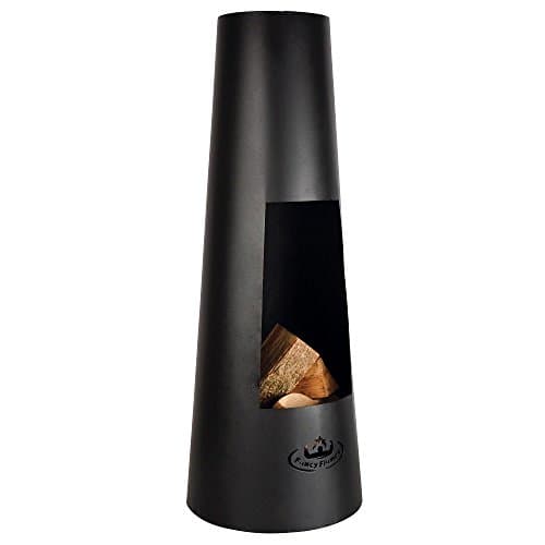 Image of Heavy Duty Chiminea Chimenea Round, Metal, Black, 101 cm Diameter 38 cm Esschert Design