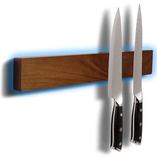 Image of 2026Updated Knife Magnetic Strip, 40.6cm Magnetic Knife Holder for Wall, Knife Magnet, Magnetic Knife Strip, Magnetic Knife Holder for Fridge, Kitchen Essentials & Kitchen Organizer, Dark Acacia Wood