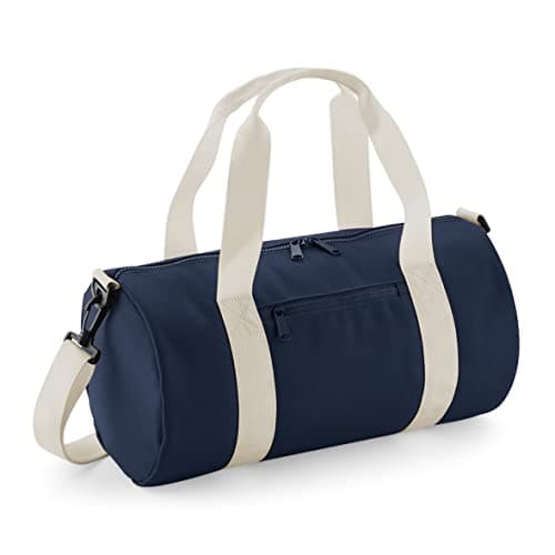 Image of BagBase BG140s Mini Barrel Bag - French Navy/Off White