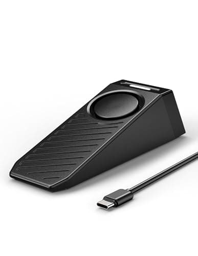 Image of TECKNET Door Stop Alarm, Door Stopper with 130dB Security Alarm, Rechargeable Door Wedge Stop Siren with Non-Slip Silicone Base for Door Bottom, Portable Anti-Theft for Home, Hotel, Apartment, Black
