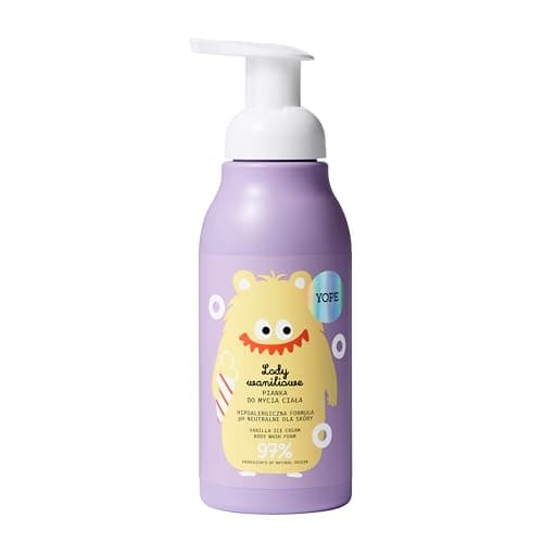 Image of YOPE Body Wash Foam for Kids Hypoallergenic Prebiotic & Soothing Complex Ages 3+ Scent Vanilla Ice Cream 400 ml