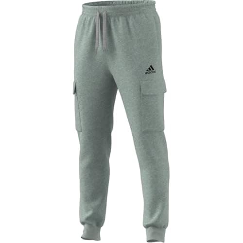 Image of adidas Essentials Feelcozy Fleece Cargo Pant - Men's Jogging Bottoms, Medium Grey Heather-black, XXL