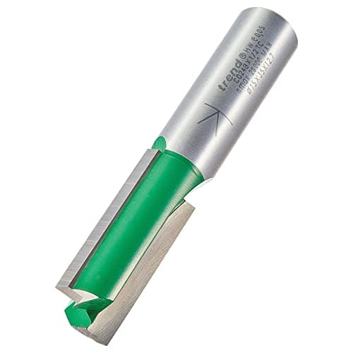 Image of Trend CraftPro Straight Two Flute Router Cutter Bit, 1/2 Inch Shank, 15mm Cut Diameter & 35mm Cut Length, Tungsten Carbide Tipped, C024BX1/2TC