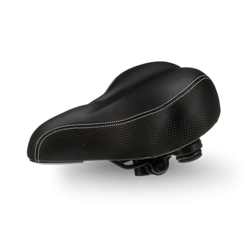 Image of Bikeroo Extra Wide Comfort Bike Seat Cushion for Exercise Bike Replacement Saddle, Stationary Bicycle Seat Padding for Peloton Indoor Cycling, Indoor