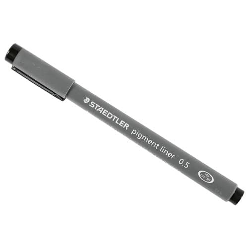 Image of Staedtler pigment liner fineliner technical drawing pen black ink 0.5mm