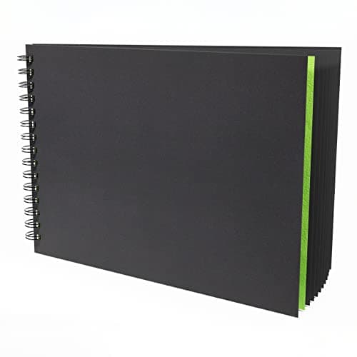 Image of Artgecko Black Toned Sketch Book A4 Landscape - 80 Pages (40 Sheets) 200gsm Card