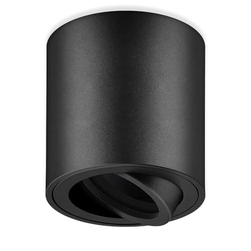 Image of GeyouLux Adjustable Surface-Mounted Spotlight GU10 230V, Ceiling Spotlight Ø80x84mm, Black-Round
